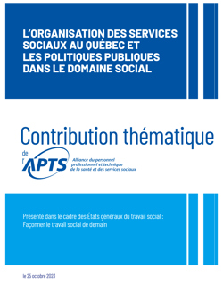 L’organisation des services sociaux au Québec et les politiques publiques dans le domaine social