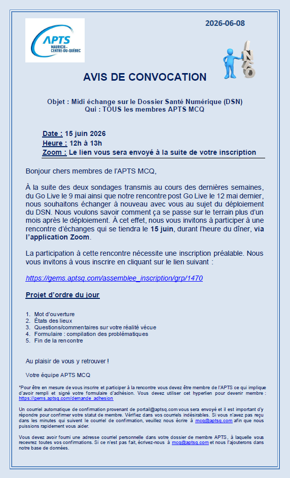Événement du 15.06.2026 - CIUSSS Mauricie-Centre du Québec