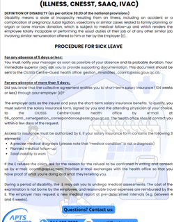 Procedure in the event of disability Procedure in the event of disability