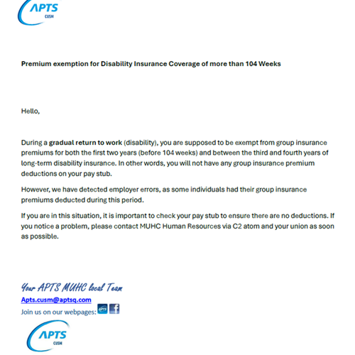 Disability Insurance Premium - APTS Disability Insurance Premium - APTS