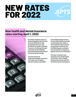 New health and dental insurance rates 2022