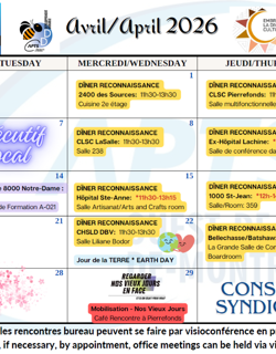 Calendrier Avril 2026 