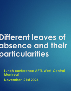 Lunch conference: Different types of leaves of absence