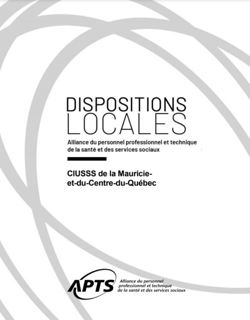 Dispositions locales du CIUSSS de Mauricie-Centre-du-Québec Dispositions locales du CIUSSS de Mauricie-Centre-du-Québec