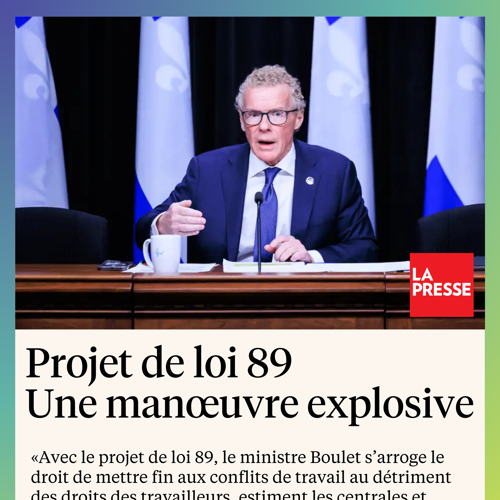 Lettre ouverte PL89 | Une manœuvre explosive - APTS Lettre ouverte PL89 | Une manœuvre explosive - APTS