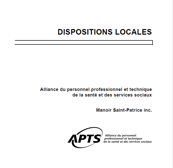 Dispositions locales du Manoir Saint-Patrice