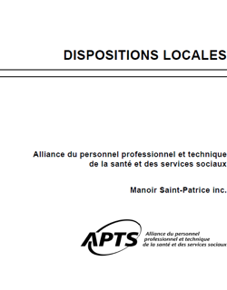 Dispositions locales Manoir Saint-Patice Dispositions locales Manoir Saint-Patice