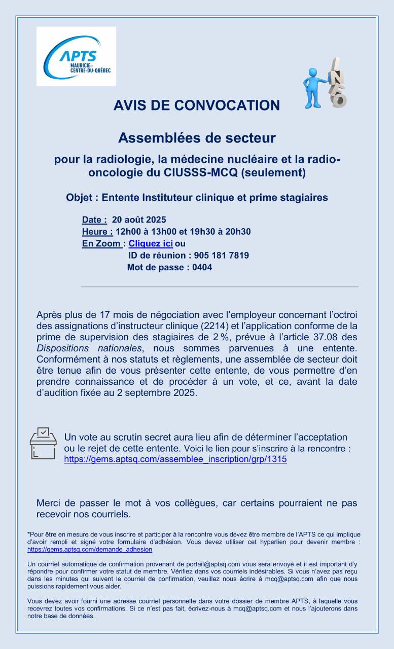 Événement du 20.08.2025 - CIUSSS Mauricie-Centre du Québec