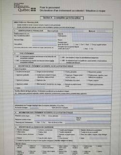 Déclaration d'un événement accident OU situation à risque Déclaration d'un événement accident OU situation à risque