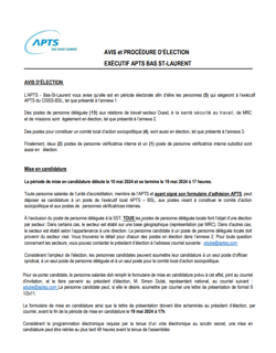 Avis et procédure d'élection 2024 Avis et procédure d'élection 2024