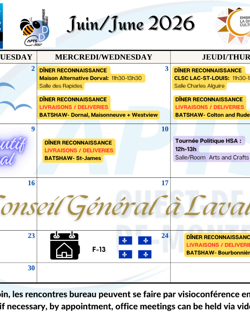 Calendrier Juin 2026