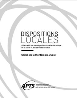 Dispositions locales du CISSS Montérégie-Ouest Dispositions locales du CISSS Montérégie-Ouest