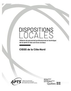 Dispositions locales du CISSS de la Côte-Nord Dispositions locales du CISSS de la Côte-Nord
