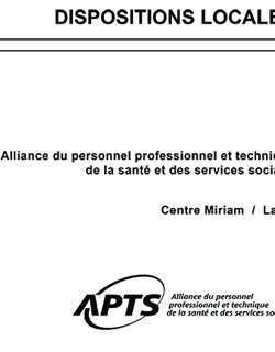 Dispositions locales du Centre Miriam - Laval Dispositions locales du Centre Miriam - Laval