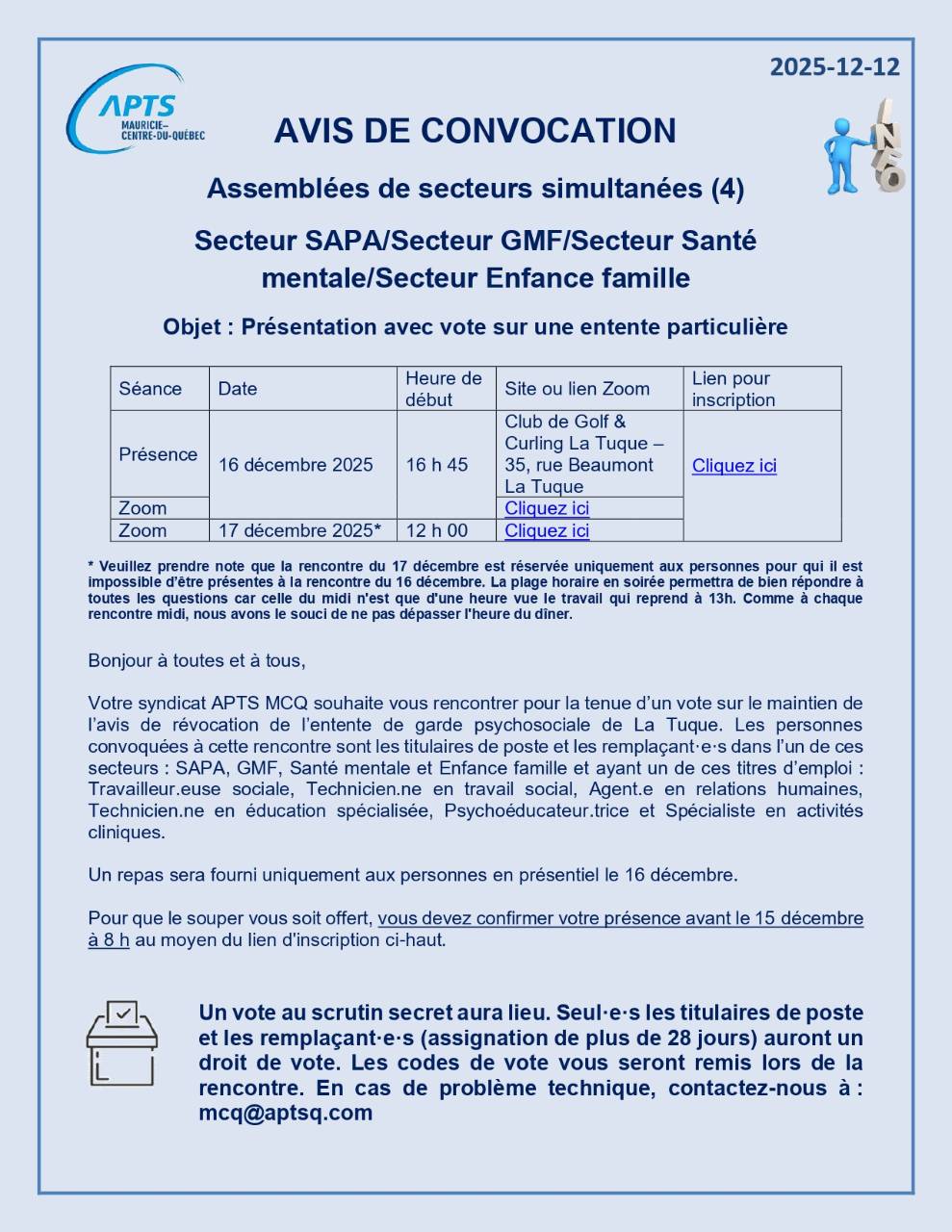 Événement du 16.12.2025 - CIUSSS Mauricie-Centre du Québec