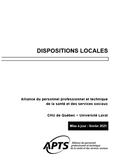 Dispositions locales du CHU de Québec UL Dispositions locales du CHU de Québec UL