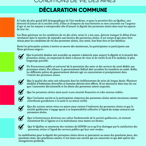Estates-General on living conditions for seniors | APTS proudly endorses the joint declaration - APTS