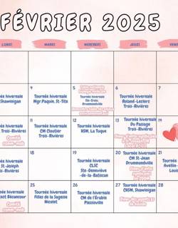 Calendrier - Février 25 Calendrier - Février 25