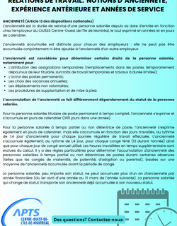 En un coup d'oeil: Ancienneté, années de service et expérience antérieure En un coup d'oeil: Ancienneté, années de service et expérience antérieure