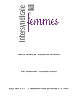 Mémoire PL 101 | Intersyndicale des femmes  - 2025