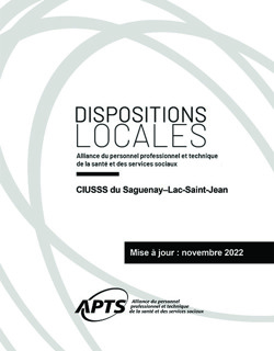 Dispositions locales du CIUSSS du Saguenay-Lac-Saint-Jean