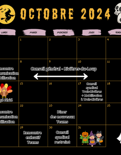 calendrier d'octobre